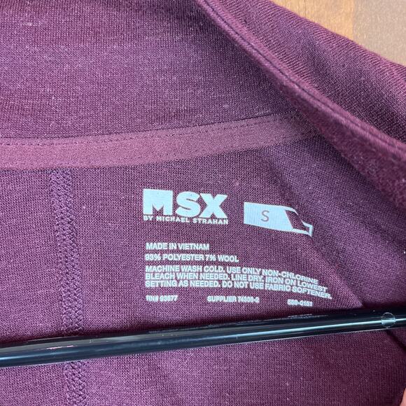 MSX by Michael Strahan Mens Jacket Purple 1/4 Zip Performance Athletic Wool S - Picture 6 of 12